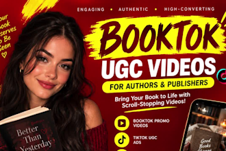 create booktok tiktok ugc videos kdp ugc book promotion ugc video ads booktok ad