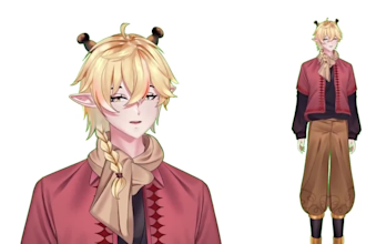 make vtuber avatar live 2d vtuber model vtuber logo,chibi, png vtuber background