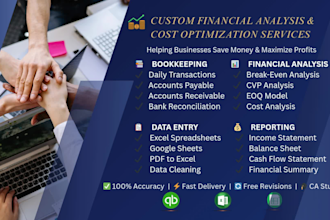 do amazon bookkeeping and financial projections in excel