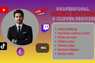 be your video clipper for twitch, podcast and youtube shorts
