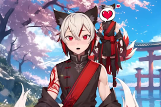design vtuber model and rigging live2d with anime style