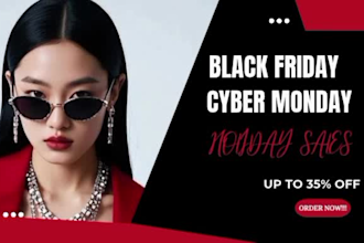 create cyber monday video ads, black friday video ads, christmas sale ads