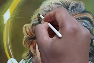 create a physical  oil painting on canvas