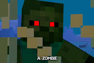 create a 3d minecraft christmas music animation video