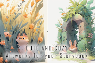 paint cute fantasy watercolor illustrations for your story or concept art