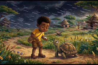 create kids story ai video creation, african folktales storytelling ai animation