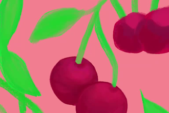 draw a trendy retro fruit illustration for you