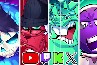 draw a professional custom cartoon pfp, avatar, or logo