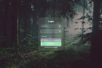 modern UI design login form with glassmorphism effect