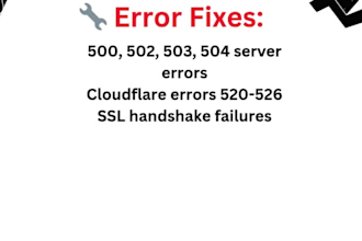 setup cloudflare SSL, CDN, ddos protection, fix dns, 5xx errors