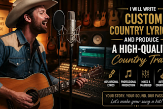do custom country lyrics and produce a high quality country track