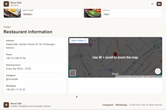 create a modern qr menu website for your restaurant or cafe
