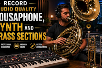 record studio quality sousaphone, synth and brass sections