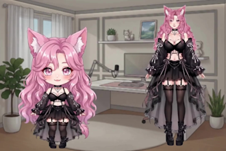 design and rig custom chibi vtuber model or add chibi toggle to existing vtuber