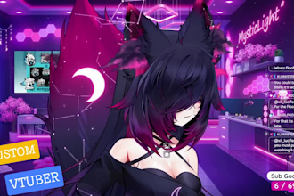 do custom 2d 3d vtuber model streaming setup with complete rigging vrm 3d vtuber
