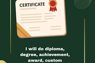 do diploma, degree, achievement, award, custom certificate