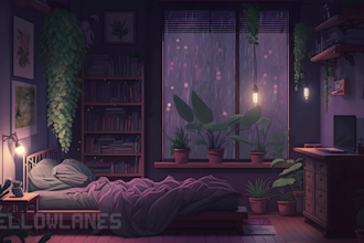 create animated lofi anime backgrounds, twitch overlay and youtube stream banner