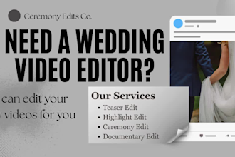 edit your wedding, event, and or ceremony footage