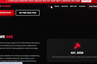 create a premium gym and fitness website
