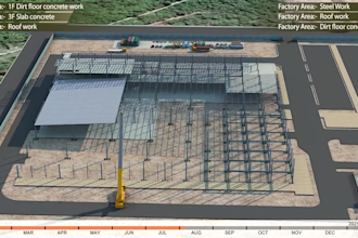 create 4d construction animation and industrial plant visualization