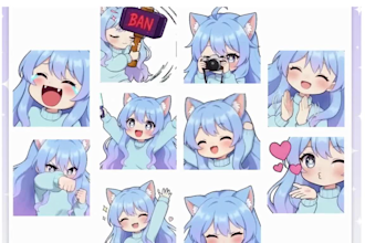 draw custom twitch emotes, chibi emotes, animated sub badges for vtuber streamer