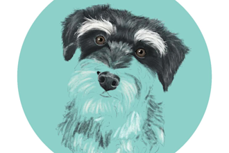 draw a custom digital pet portrait from your photo