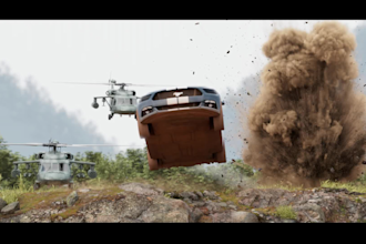 create realistic houdini fire smoke explosion and destruction effect fx