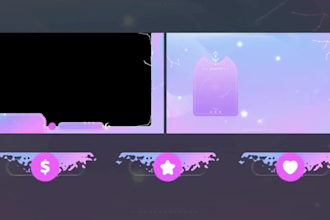 design a custom vtuber twitch overlay, stream package, and anime stream branding