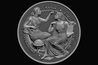 design realistic 3d coin model, cryptocurrency coin, or custom coin