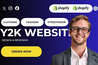 build y2k website shopify website streetwear clothing website clothing store