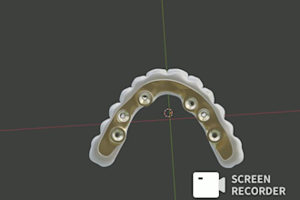 design custom dental implant ibar crown in blender for dental