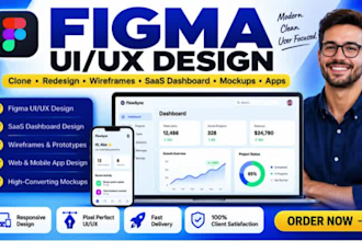 design figma UI UX wireframes and saas dashboard web mockups