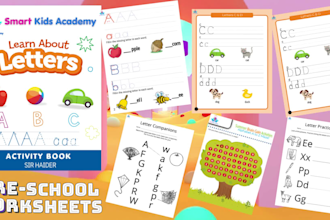 design educational worksheets, kids books and learning materials