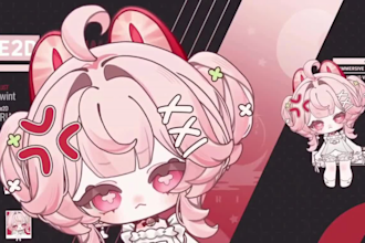 design rig custom live2d chibi vtuber model cute expressions streaming