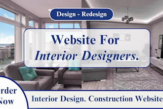 design a professional construction and interior design website for you