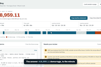 build an ai laytime and demurrage calculator for shipping operators