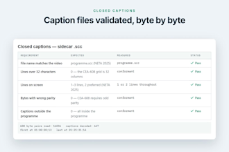 qc your broadcast master to neta, pbs or apt specs with a written report