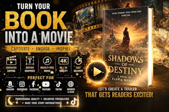 create cinematic book trailer video book promo and teaser for all genre