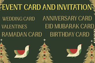 design wedding, ramadan, anniversary, valentines biirthady and eid mubarak card