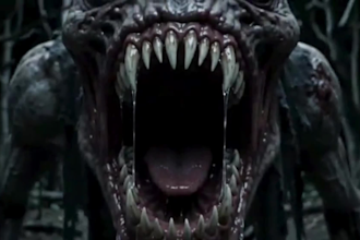 create 2 cinematic horror logo intro videos with scary dark thunder effects