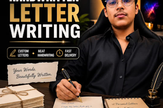 write a beautiful handwritten letter, note or card