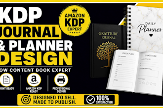 design amazon kdp logbook, journal, planner, notebook and low content book