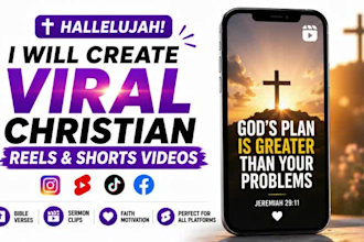 create viral christian reels and shorts video for christian channels