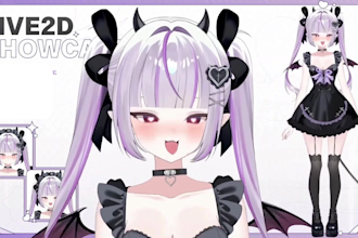 3d furry vtuber avatar model, furry reference sheet, rig live2d vtuber model