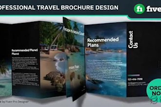 design a professional travel brochure or tourism flyer