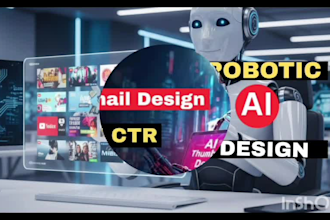 generate high quality robotic ai futuristic artwork and thumbnails