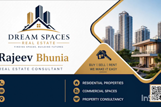 design a professional real estate business visiting card