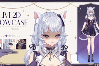 create and rigging vtuber avatar 2d vtuber model vtuber design anime art, live2d