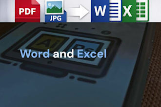 convert pdf, jpg, and raw text data into excel