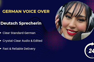 record a warm and engaging female german voice over for your project